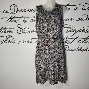 41 HAWTHORN Medium Marla Sweater Dress Black White Sleeveless Stretch, M